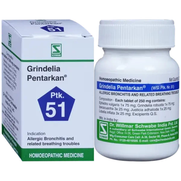 Dr Willmar Schwabe India Grindelia Pentarkan Ptk 51 Tablet